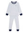 Pyjama garçon en milleraies grigio POUSSIERE/bianco LAIT