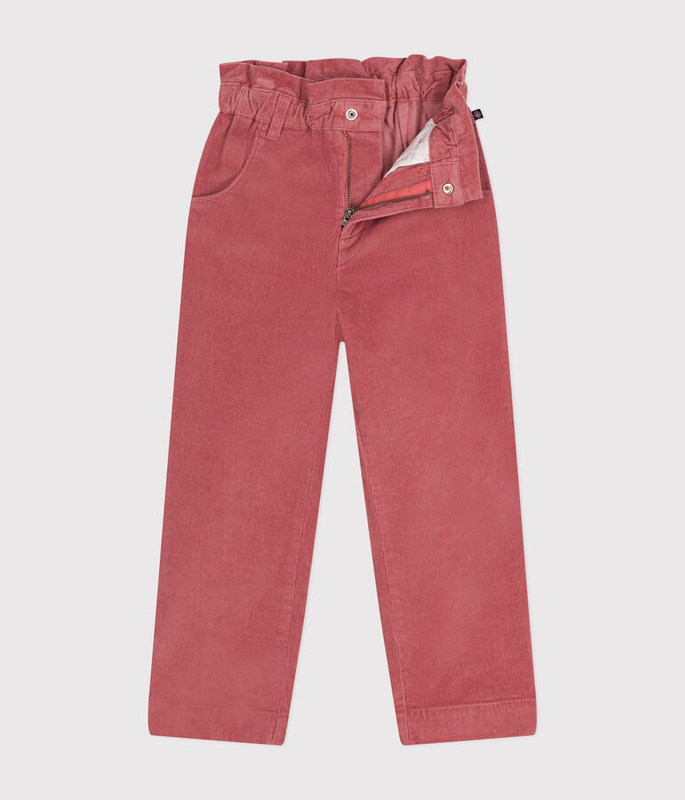 Pantaloni in velluto bambina rosa