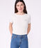 Iconica T-shirt da donna con collo da ammiraglio in cotone  bianco ECUME