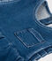 Abito smanicato per bebè in denim eco-sostenibile  blu BLEU DELAVE