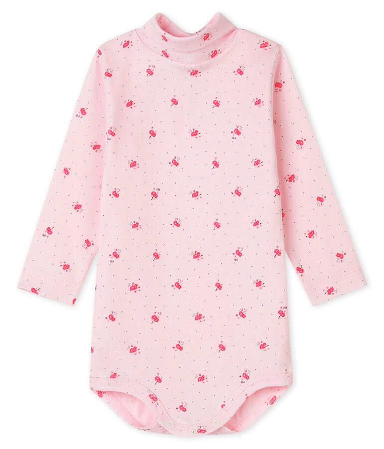 Body manica lunga e dolcevita beb&egrave; unisex rosa/rosa