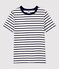 T-shirt L'ICONIQUE girocollo in cotone Donna bianco MARSHMALLOW/blu SMOKING
