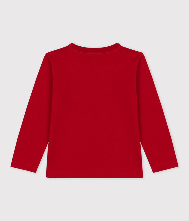 T-shirt bambino a maniche lunghe in cotone rosso