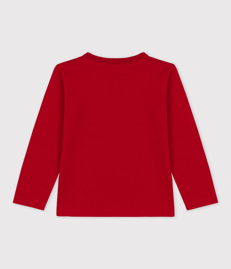 T-shirt bambino a maniche lunghe in cotone rosso