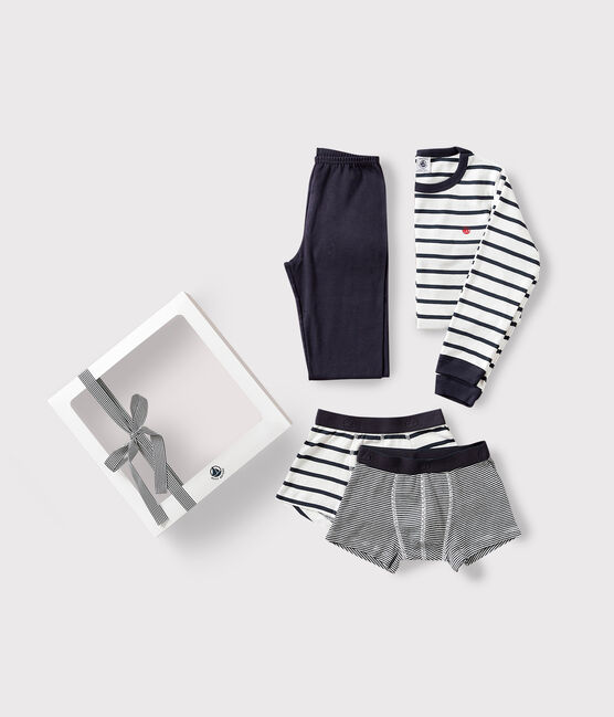 Confezione regalo pigiama e boxer in cotone a righe variante 1