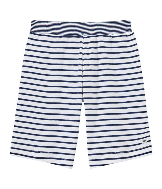 Short bambino rigato bianco ECUME/blu MEDIEVAL