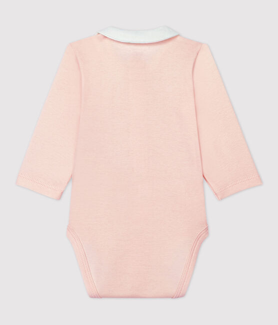 Body rosa con colletto per bebè, in cotone biologico rosa FLEUR