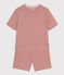 Pigiama short e t-shirt in cotone rigato donna FAMEUX/ MARSHMALLOW