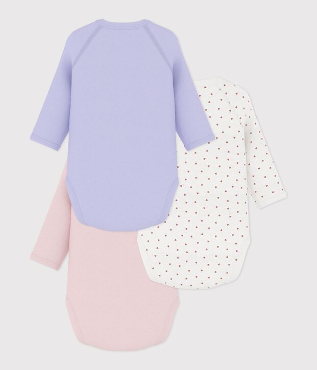 Set di body incrociati a maniche lunghe in cotone fantasia neonato multicolore