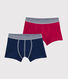 Confezione da 2 boxer bambino in cotone biologico e elastan