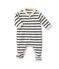Tutina bebé a righe beige COQUILLE/blu ABYSSE