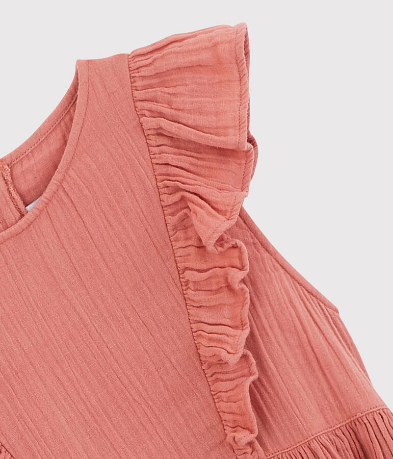 Abito in garza di cotone bio bambina rosa