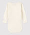 Body maniche lunghe bebè in lana e cotone bianco MARSHMALLOW