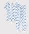 Pigiama manica corta scimmiette bambino in cotone bianco MARSHMALLOW/blu BRASIER