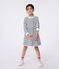 Abito a maniche lunghe in cotone a righe bambina bianco MARSHMALLOW/blu SMOKING