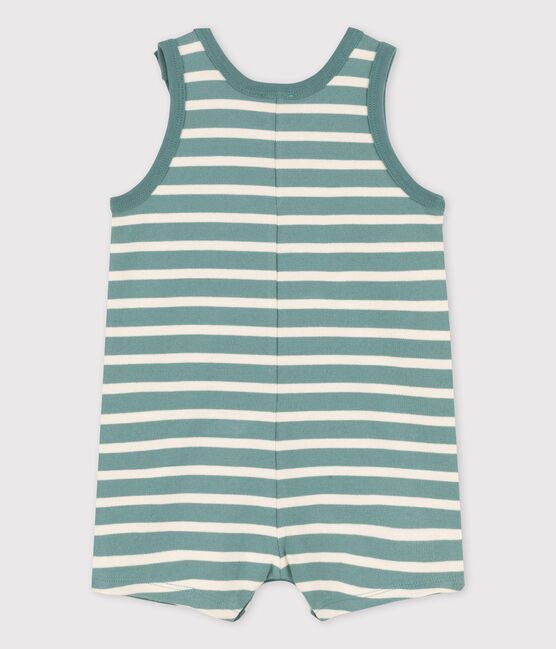 Tutina corta in jersey spesso bebè verde BRUT/bianco AVALANCHE