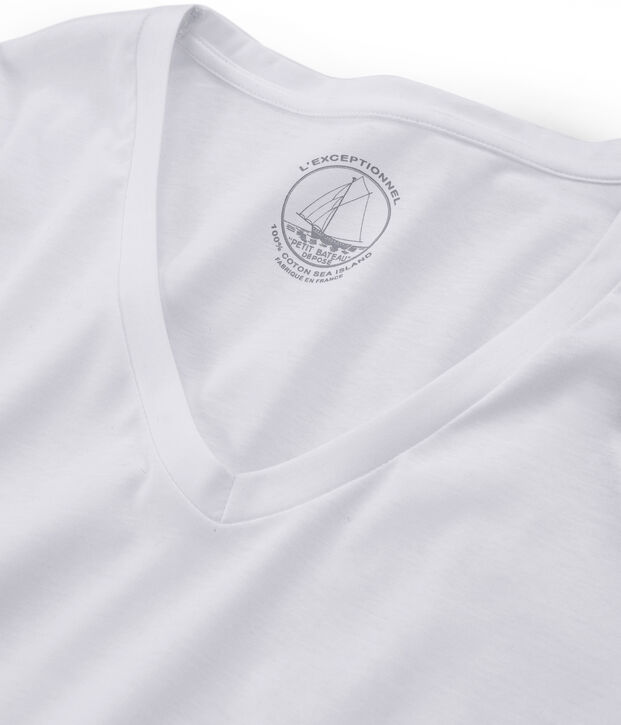 T-shirt manica lunga in cotone Sea Island donna bianco