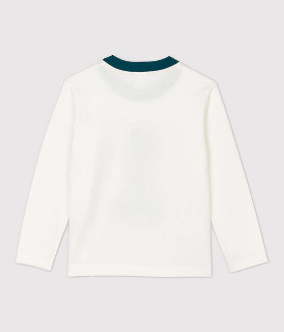 T-shirt bambino a maniche lunghe in cotone bianco MARSHMALLOW 1