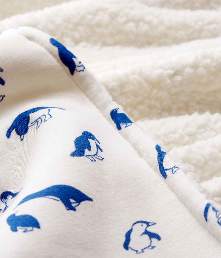 Coperta beb&egrave; a costine e sherpa bianco MARSHMALLOW