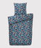 Completo biancheria da letto con motivo giungla in popeline blu MEDIEVAL/bianco MULTICO