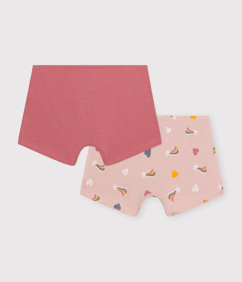 Set di 2 shorty in cotone a cuori bambino multicolore