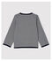 Cardigan millerighe a costina 2x2 bebè femmina blu SMOKING/bianco MARSHMALLOW