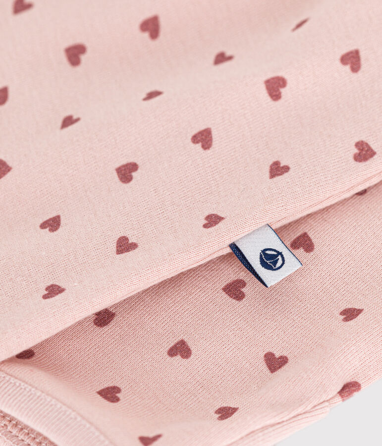 Pigiama in cotone con stampa neonato rosa/rosa