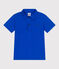 Polo a maniche corte in cotone tinta unita bambino blu PERSE