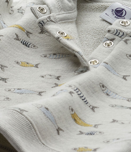 Felpa con cappuccio bebé bambino grigio BELUGA/bianco MULTICO