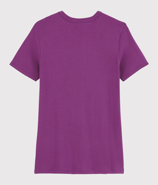 T-shirt girocollo iconica in cotone Donna viola HIBISCUS