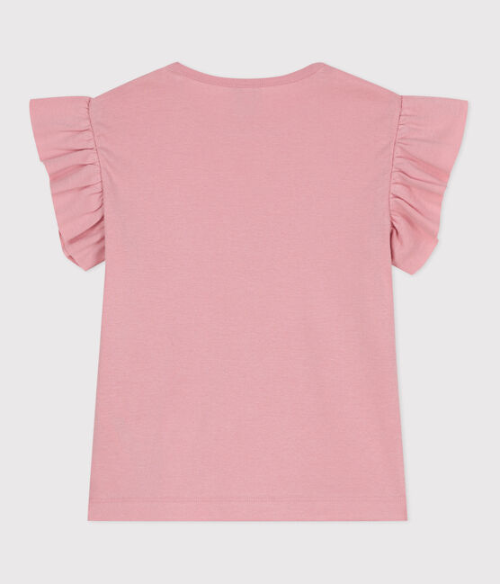 T-shirt a maniche corte in cotone tinta unita bambina rosa CHARME