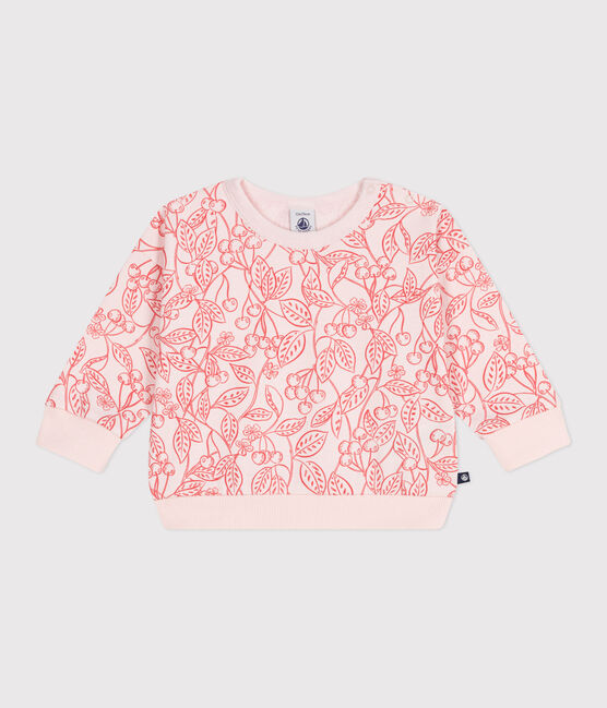 Felpa in cotone con stampa di ciliegie rosa neonato rosa FLEUR/ SPI