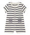 Tutina corta per bebé maschio rigata beige COQUILLE/blu ABYSSE