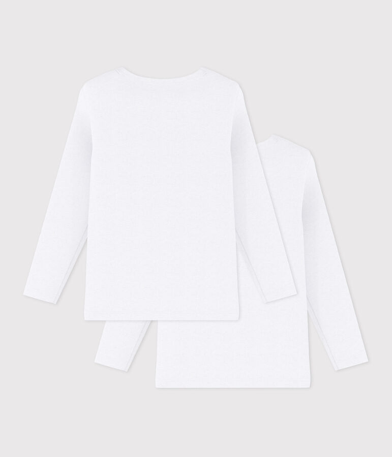 Confezione da 2 t-shirt manica lunga bianche bambino variante 1