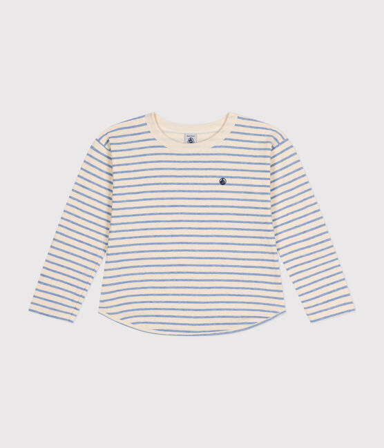 T-shirt a maniche lunghe in tubique bambino bianco AVALANCHE/ SKY CHINE