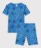 Pigiama corto bandana bambino in cotone biologico blu BRASIER/bianco MULTICO