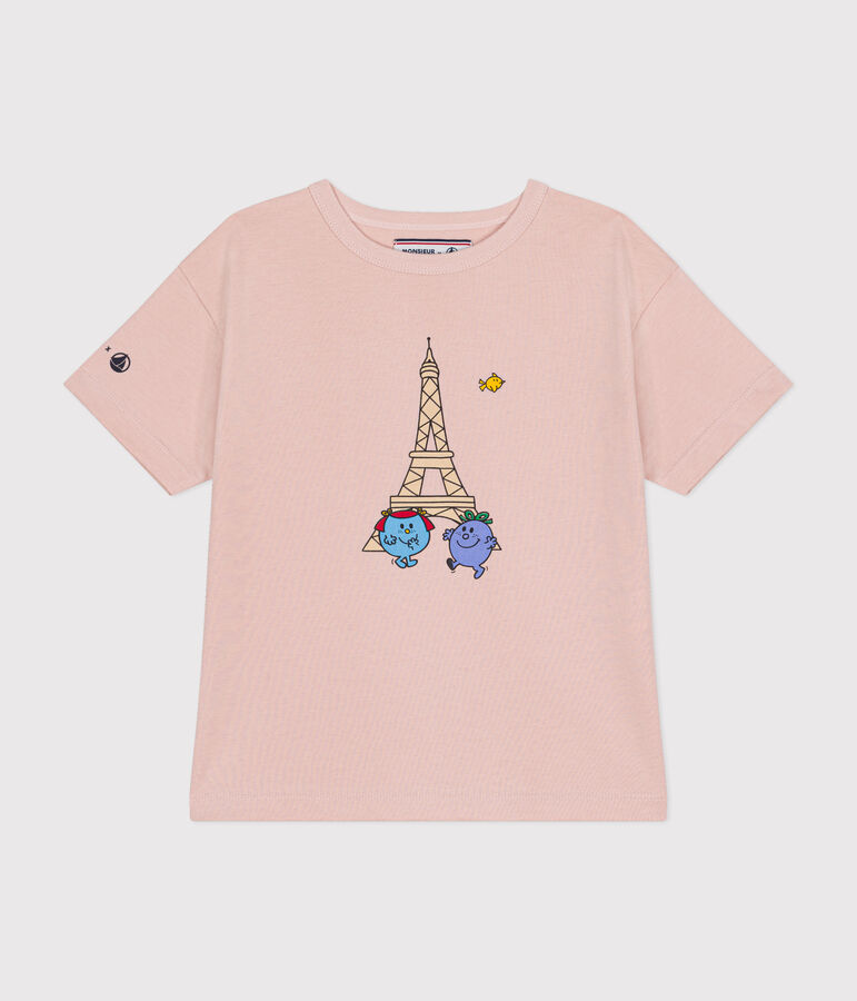 T-shirt Monsieur Madame in cotone bambino rosa SALINE