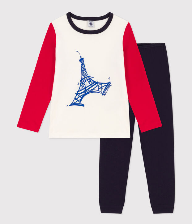 Pigiama Tour Eiffel in cotone bambino unisex blu/multicolore