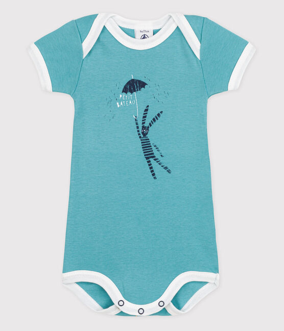 Body manica corta bebè bambina blu MIROIR