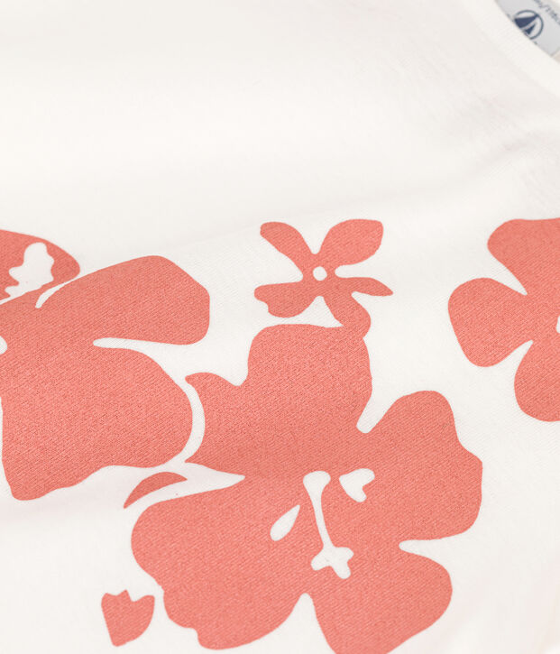 T-shirt a maniche corte in cotone bambina bianco