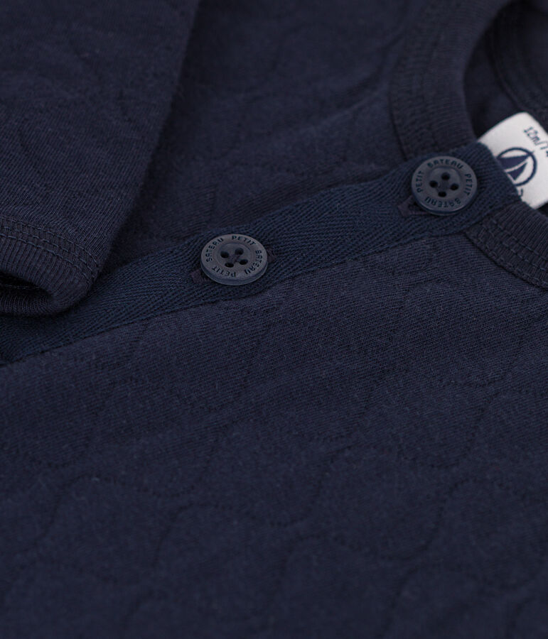 Tutina lunga in tubique trapuntato per beb&egrave; blu