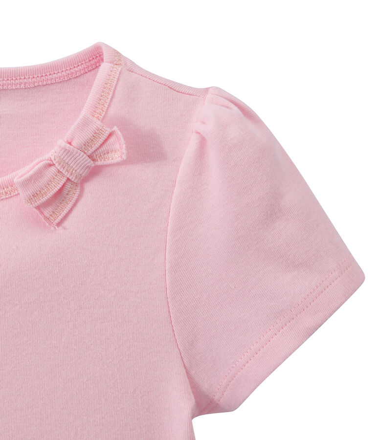 T-shirt bambina con fiocco rosa