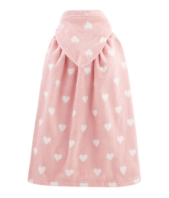 Mantellina da bagno bebè in spugna rosa CHARME/bianco MARSHMALLOW