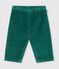 Pantaloni in velluto tinta unita neonato verde