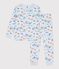 Pigiama in cotone con stampa fosforescente bambino blu/multicolore