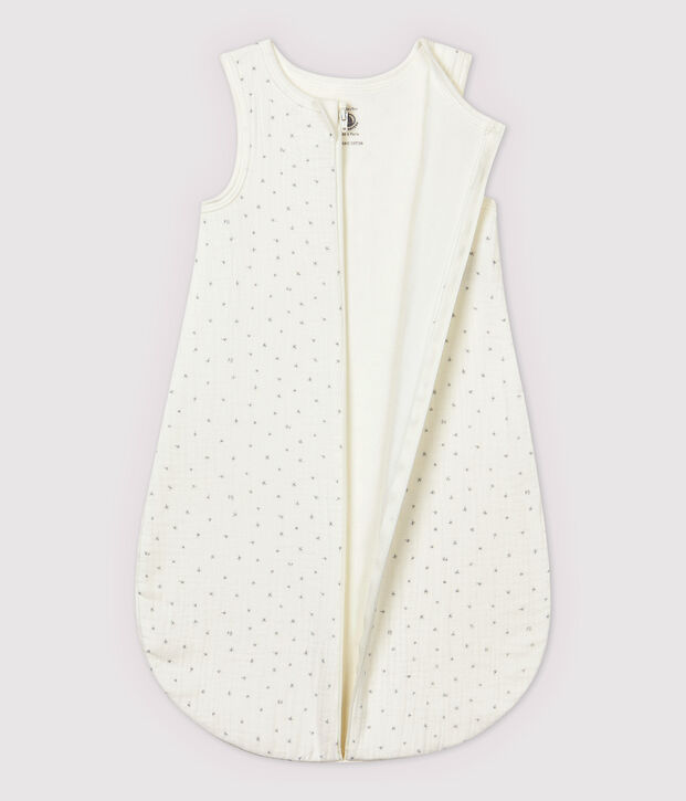 Sacco nanna beb&egrave; in cotone biologico bianco/grigio