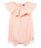 Tutina corta bambina a righe bianco MARSHMALLOW/rosa ROSAKO