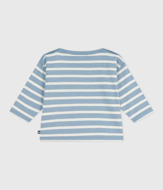 Marinière in cotone neonato blu ADRIATIC/ MILK