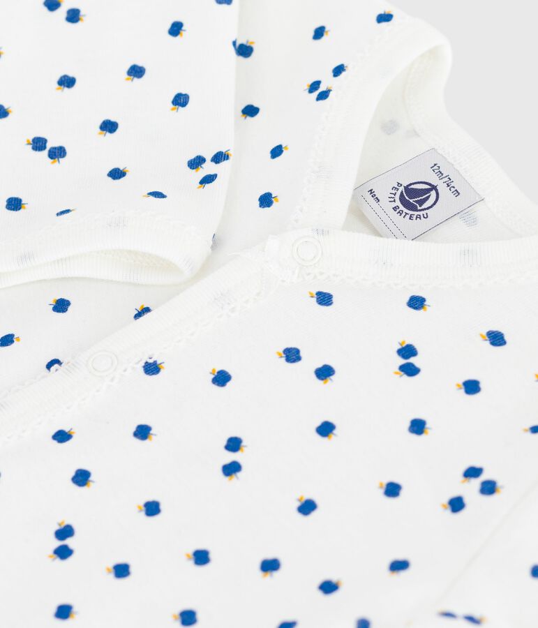 Pigiama senza piedini in cotone stampato neonato bianco/multicolore