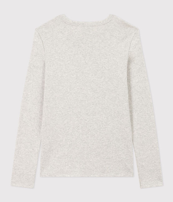T-shirt L'ICONIQUE girocollo in cotone Donna grigio BELUGA CHINE